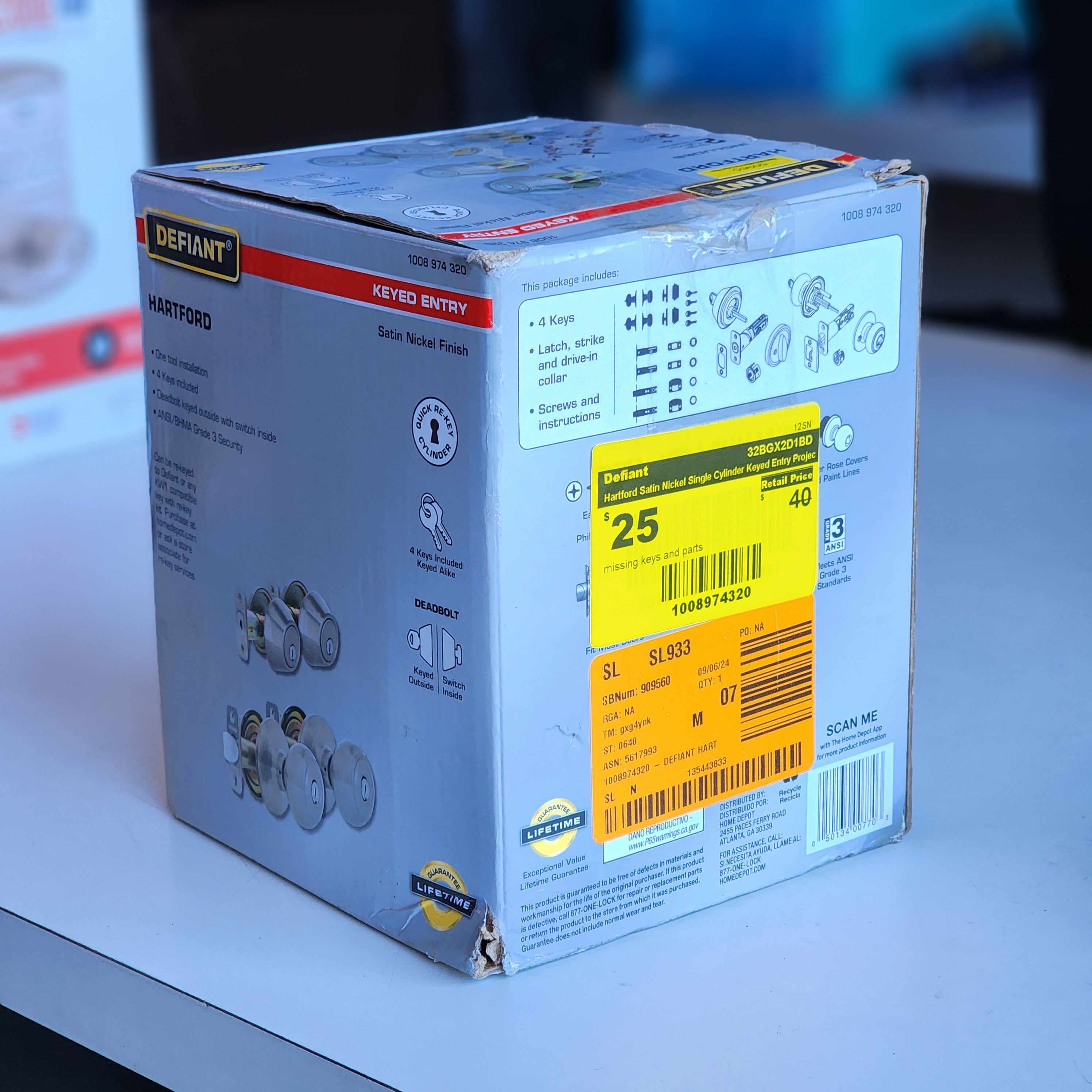 Hartford Satin Nickel Single Cylinder Keyed Entry Project Pack (32BGX2D1BD) Hartford Satin Nickel Single Cylinder Keyed Entry Project Pack (32BGX2D1BD)